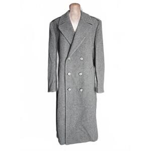 Vintage London Fog 100% Wool Double Breasted Overcoat USA 42R Gray D/52
